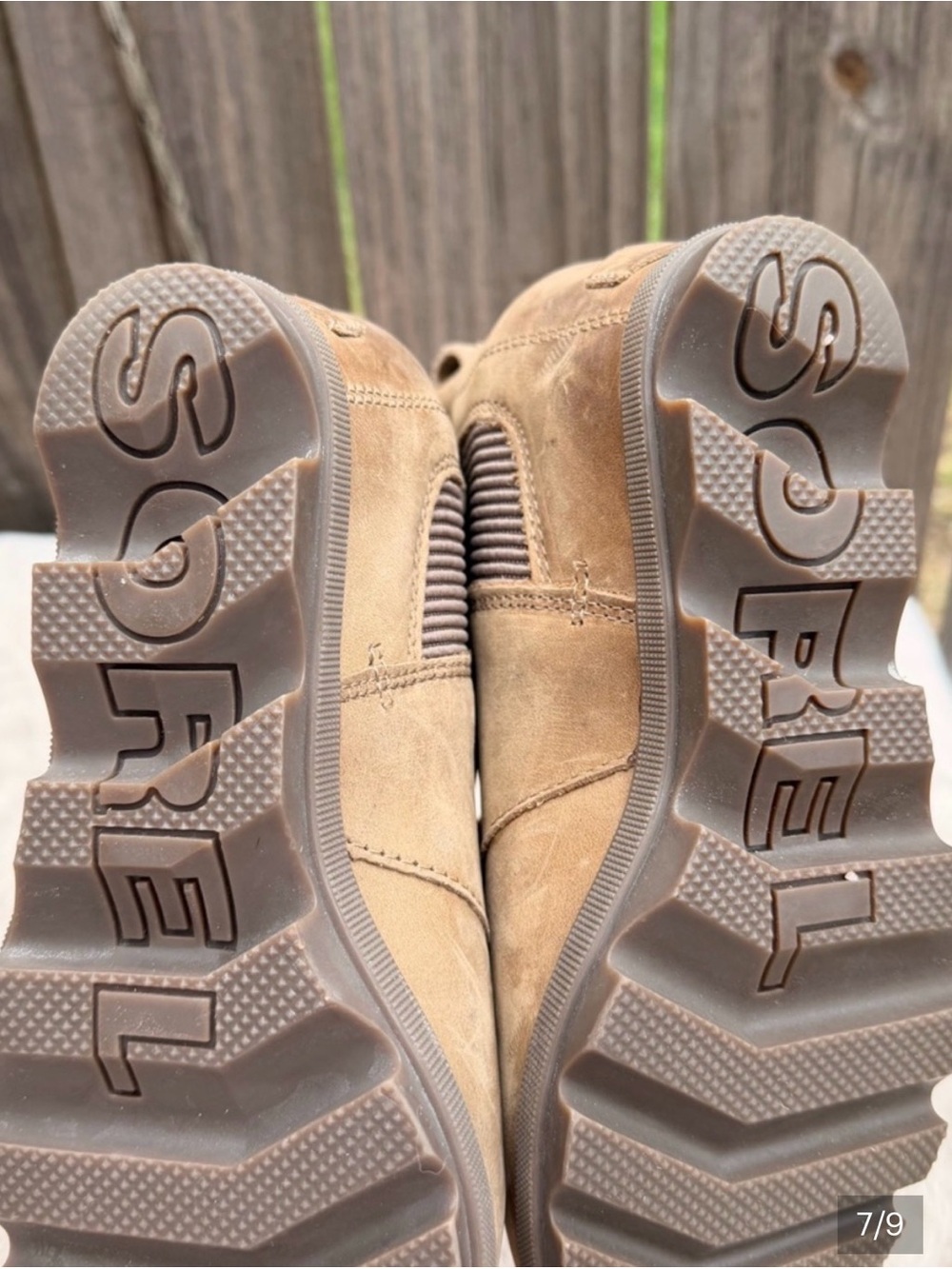 Sorel Joan Of Arctic Wedge Chelsea Boots Tan Size 8.5 - Picture 7 of 9